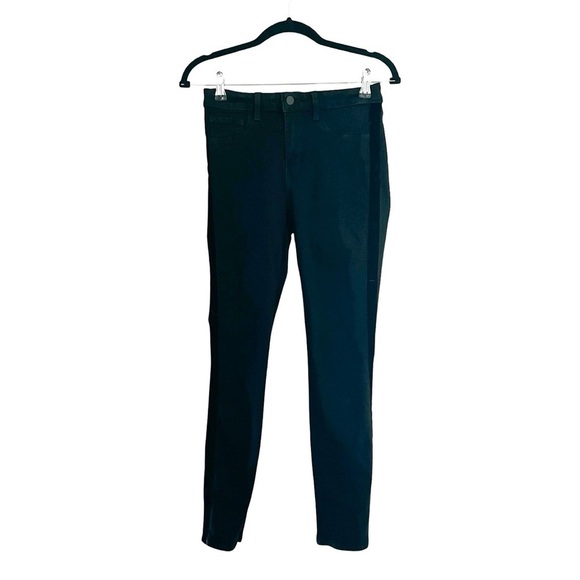 L'AGENCE Margot Velvet Stripe Jean in Noir High Rise Skinny Fit Womens Size 26 - Picture 2 of 5